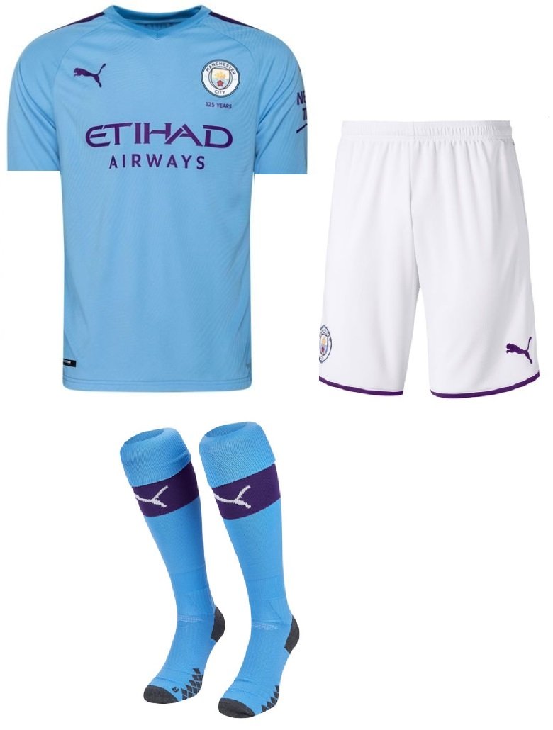 Kit adulto oficial Puma Manchester City 2019 2020 I jogador 